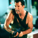 Bruce Willis running and screaming in Die Hard.